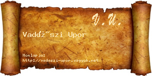 Vadászi Upor névjegykártya